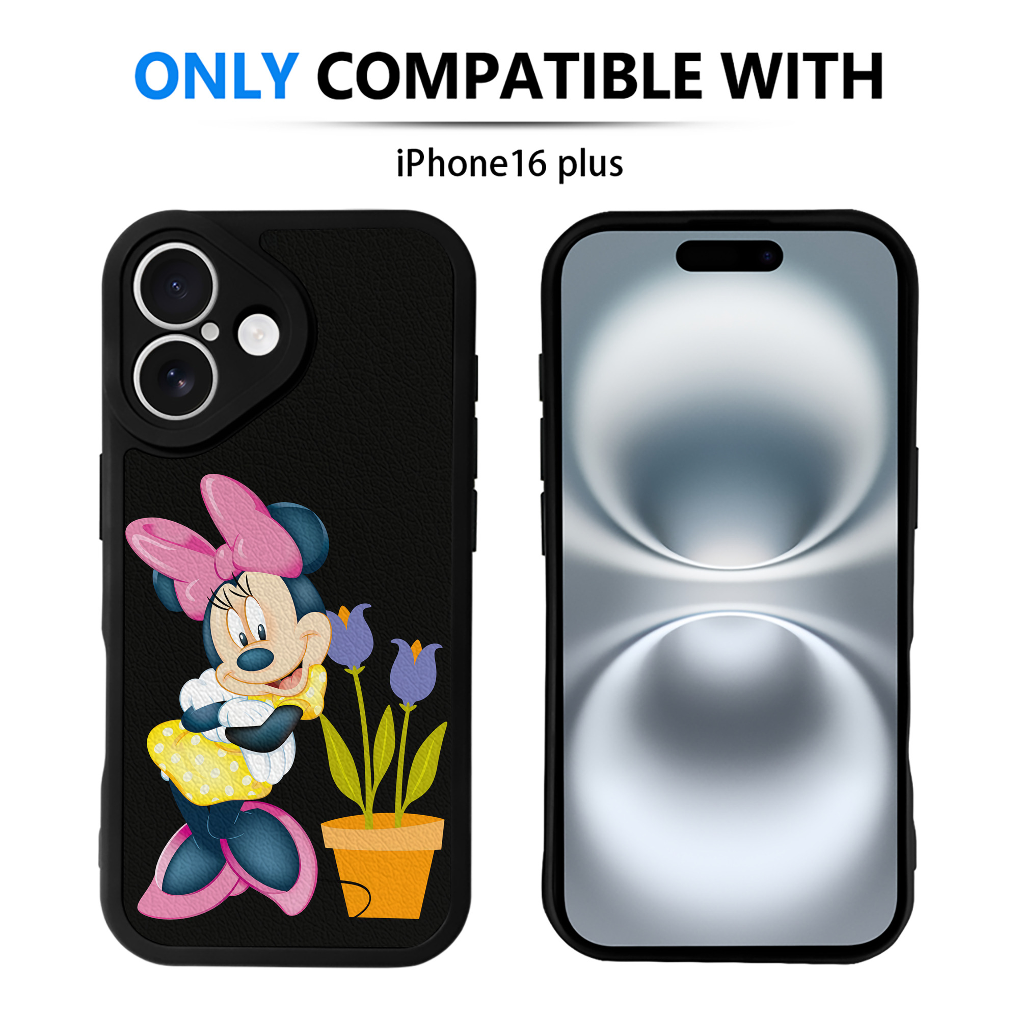 （画像用） ミッキーマウス Mickey Mouse 【iPhone 16シリーズ対応】シリコンスマホケース（レザー調） 材質：シリコン